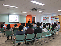 Ms. Wing Wong speaks at the briefing session of the MOE Programme